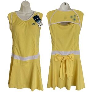 NWT Yonex Tennis Pickleball Performance Dress Womens M Built-in-Bra Yellow NEW